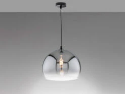 MeineWunschleuchte Pendelleuchte Einflammig Mit LED Dimmbar - Rauchglas Kugel Ø 30cm -Lamp Geschaft pendelleuchte einflammig mit led dimmbar rauchglas 2