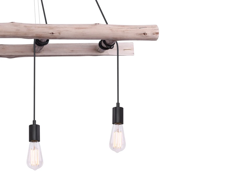Globo Pendelleuchte IRMGARD 4-flammig Mit Leiter Holzbalken, Länge 115cm 7 Globo Pendelleuchte IRMGARD 4-flammig Mit Leiter Holzbalken, Länge 115cm – Bild 7