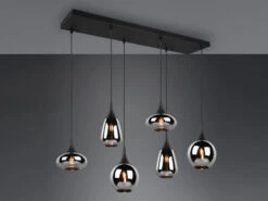 Trio Leuchten Pendelleuchte LUMINA 6 Flammig Glas Chrom Verspiegelt & Rauchglas Optik 9 Trio Leuchten Pendelleuchte LUMINA 6 Flammig Glas Chrom Verspiegelt & Rauchglas Optik -Lamp Geschaft pendelleuchte lumina 6 flammig glas chrom verspieg 2