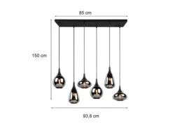 Trio Leuchten Pendelleuchte LUMINA 6 Flammig Glas Chrom Verspiegelt & Rauchglas Optik 10 Trio Leuchten Pendelleuchte LUMINA 6 Flammig Glas Chrom Verspiegelt & Rauchglas Optik -Lamp Geschaft pendelleuchte lumina 6 flammig glas chrom verspieg 3