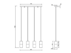 Trio Leuchten Pendelleuchte ROBIN 4-flammig Mit Rauchglas & Metall Schwarz 80cm Lang -Lamp Geschaft pendelleuchte robin 4 flammig mit rauchglas metall 6