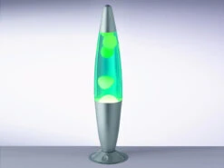 Reality Leuchten Raketen Lavalampe 90er Jahre Lichtsäule In Gelb,blau/Silber, Höhe 41cm Ø10cm