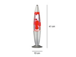 Reality Leuchten Raketen Lavalampe 90er Jahre Lichtsäule In Rot/silber, Höhe 41cm Ø10cm -Lamp Geschaft raketen lavalampe 90er jahre lichtsaeule in rot si 2