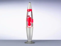 Reality Leuchten Raketen Lavalampe 90er Jahre Lichtsäule In Rot/silber, Höhe 41cm Ø10cm