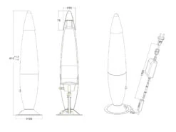 Reality Leuchten Raketen Lavalampe 90er Jahre Lichtsäule In Rot/silber, Höhe 41cm Ø10cm -Lamp Geschaft raketen lavalampe 90er jahre lichtsaeule in rot si 5
