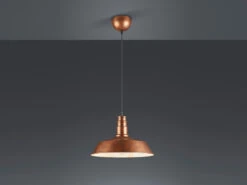 Reality Leuchten Retro Pendelleuchte WILL Lampenschirm Metall Kupfer Antik Ø 36cm