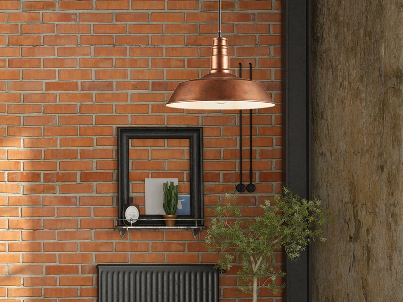 Reality Leuchten Retro Pendelleuchte WILL Lampenschirm Metall Kupfer Antik Ø 36cm 4 Reality Leuchten Retro Pendelleuchte WILL Lampenschirm Metall Kupfer Antik Ø 36cm – Bild 4