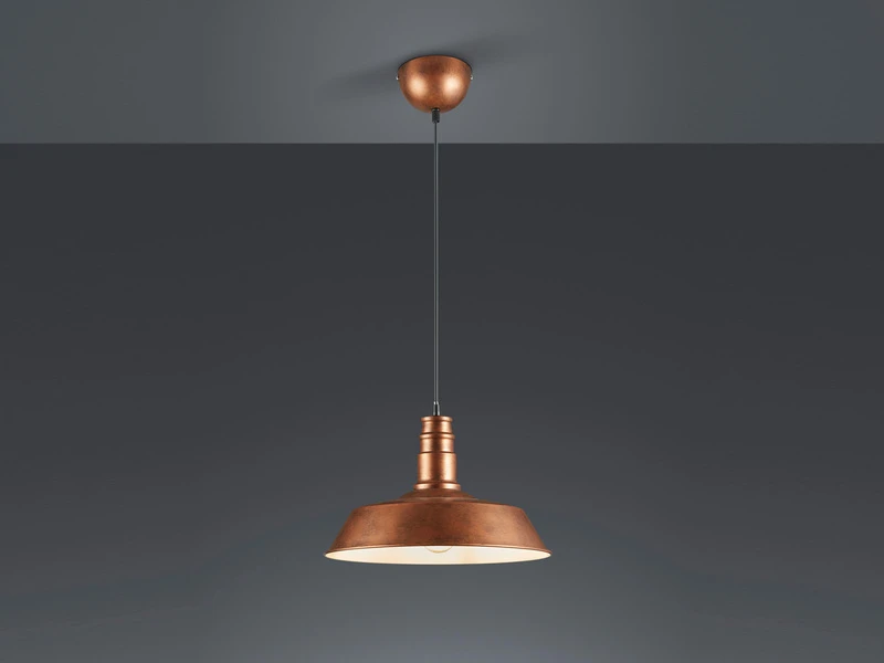 Reality Leuchten Retro Pendelleuchte WILL Lampenschirm Metall Kupfer Antik Ø 36cm 1 Reality Leuchten Retro Pendelleuchte WILL Lampenschirm Metall Kupfer Antik Ø 36cm