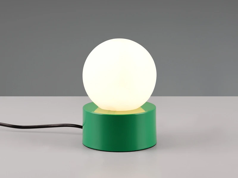 Reality Leuchten Retro Tischleuchte COUNTESS On-off Touch, Glaskugel Weiß, Grün Ø12cm 1 Reality Leuchten Retro Tischleuchte COUNTESS On-off Touch, Glaskugel Weiß, Grün Ø12cm