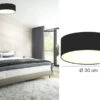 Smartwares Runde Deckenlampe, Stoff Schwarz/Abdeckung Satiniert, Ø 30 Cm, CEILING DREAM