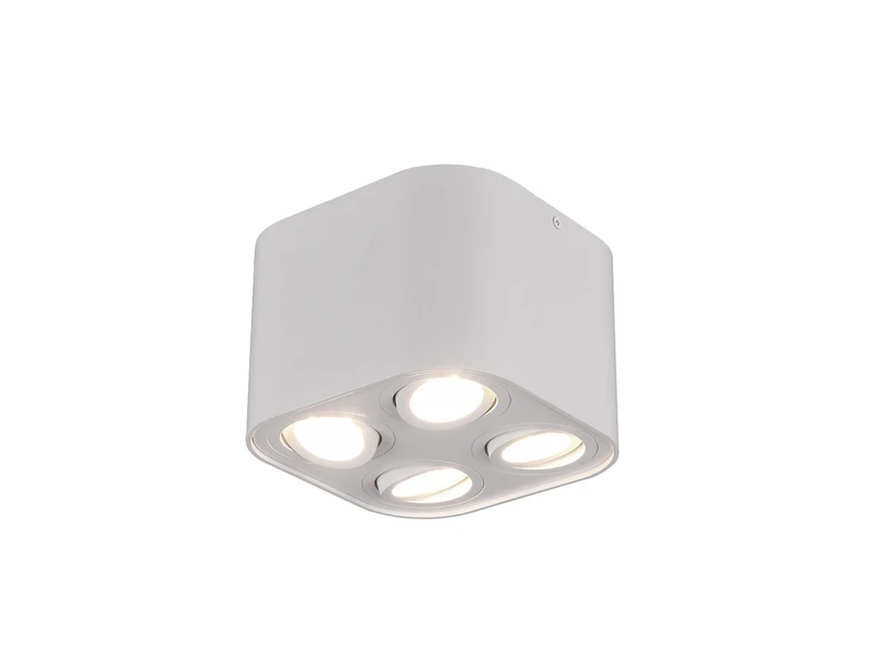 Trio Leuchten Runder Deckenstrahler COOKIE Mit Vier Schwenkbaren GU10 Spots, Weiß Matt 2 Trio Leuchten Runder Deckenstrahler COOKIE Mit Vier Schwenkbaren GU10 Spots, Weiß Matt – Bild 2