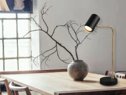 Trio Leuchten Schreibtischlampe MARLEY In Messing / Schwarz Matt, Spot Schwenkbar, Höhe 45cm -Lamp Geschaft schreibtischlampe marley in messing schwarz matt s 4