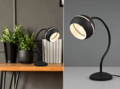 Trio Leuchten Schreibtischleuchte FLETCHER II Schwarz Mit Flexarm & ON/OFF Touch Funktion