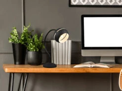 Trio Leuchten Schreibtischleuchte FLETCHER II Schwarz Mit Flexarm & ON/OFF Touch Funktion -Lamp Geschaft schreibtischleuchte fletcher ii schwarz mit flexar 4