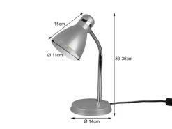 Reality Leuchten Schreibtischleuchte HARVEY Flexibel, Chrom & Metallschirm Titan, 33cm -Lamp Geschaft schreibtischleuchte harvey flexibel chrom metallsc 27