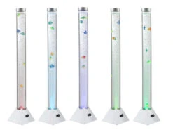 Globo Sprudelnde Farbwechsel LED Lichtsäule MENDOZA Innen Wassersäule Mit Deko Fischen -Lamp Geschaft sprudelnde farbwechsel led lichtsaeule mendoza inn 2
