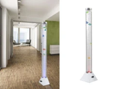 Globo Sprudelnde Farbwechsel LED Lichtsäule MENDOZA Innen Wassersäule Mit Deko Fischen