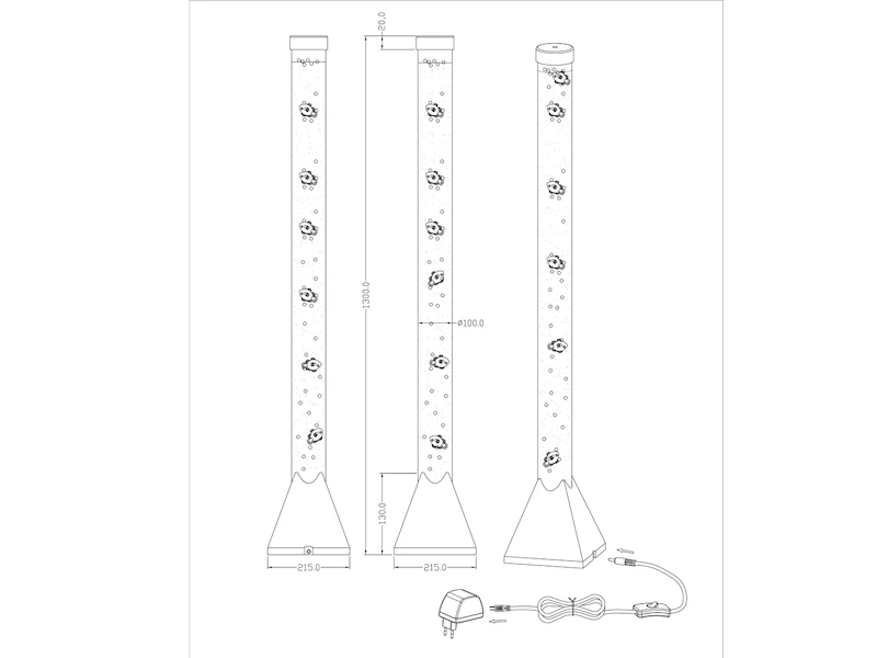 Reality Leuchten Sprudelnde Farbwechsel LED Lichtsäule MOTION Wassersäule & Deko Fischen 130cm 5 Reality Leuchten Sprudelnde Farbwechsel LED Lichtsäule MOTION Wassersäule & Deko Fischen 130cm – Bild 5
