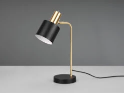 Reality Leuchten Tischleuchte ADAM Gold & Metallschirm Schwarz Höhe 44cm -Lamp Geschaft tischleuchte adam gold metallschirm schwarz hoehe 1 5
