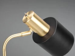 Reality Leuchten Tischleuchte ADAM Gold & Metallschirm Schwarz Höhe 44cm -Lamp Geschaft tischleuchte adam gold metallschirm schwarz hoehe 1 6