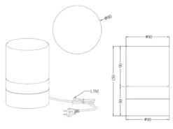 Trio Leuchten Tischleuchte ARY II Glaszylinder Weiß Sockel Silber - Touchfunktion, Ø 9cm -Lamp Geschaft tischleuchte ary ii glaszylinder weiss sockel silb 4