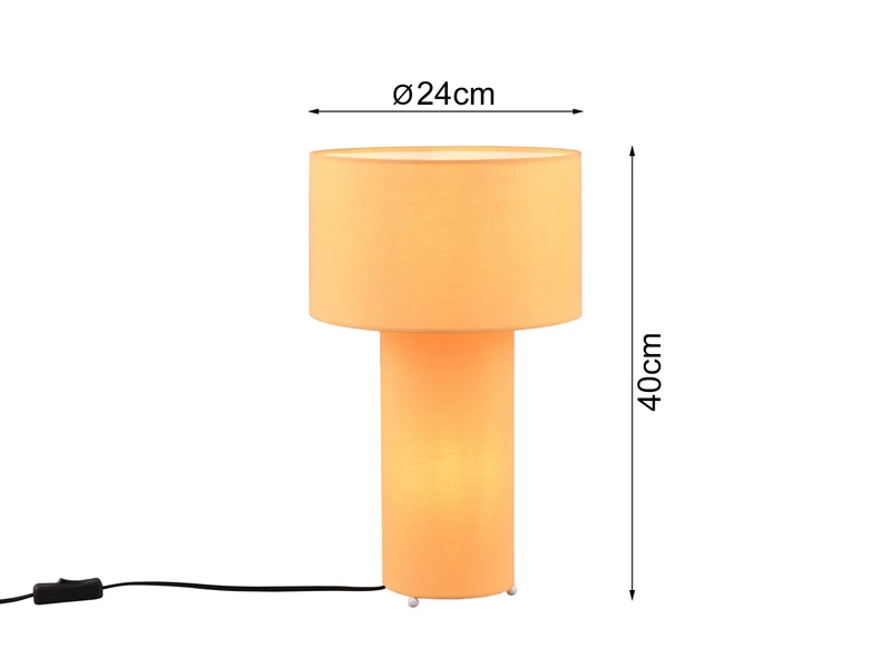 Trio Leuchten Tischleuchte BALE Korpus Und Lampenschirm Stoff Illuminate Gelb, Höhe 40cm 3 Trio Leuchten Tischleuchte BALE Korpus Und Lampenschirm Stoff Illuminate Gelb, Höhe 40cm – Bild 3