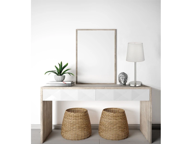 FHL Easy Tischleuchte EVE Silber Mit Lampenschirm Leinen Weiß, 30cm Klein 5 FHL Easy Tischleuchte EVE Silber Mit Lampenschirm Leinen Weiß, 30cm Klein – Bild 5