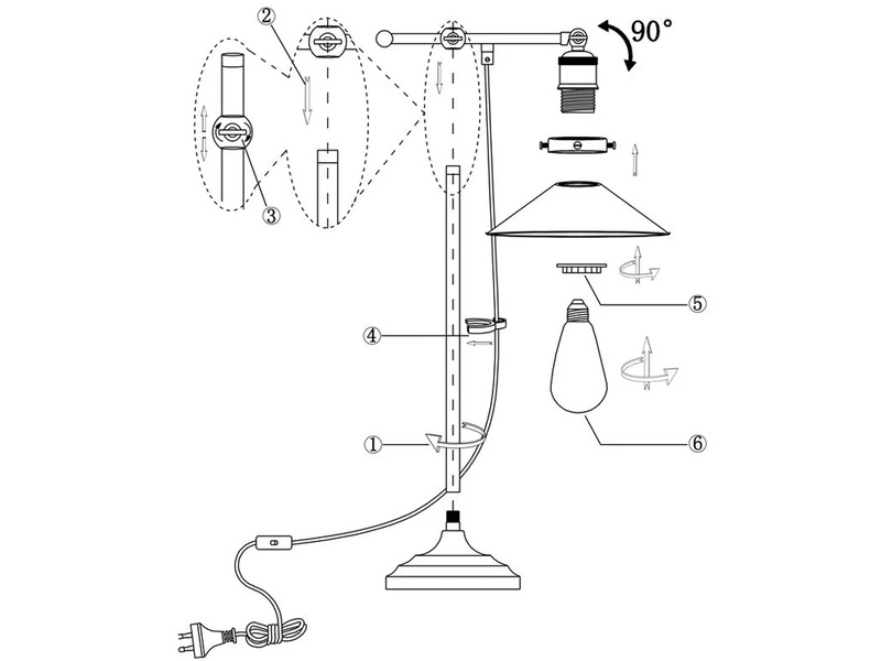 Globo Tischleuchte LENIUS Mit Schwenkbarem Metallschirm Schwarz Höhe 45,5cm 4 Globo Tischleuchte LENIUS Mit Schwenkbarem Metallschirm Schwarz Höhe 45,5cm – Bild 4