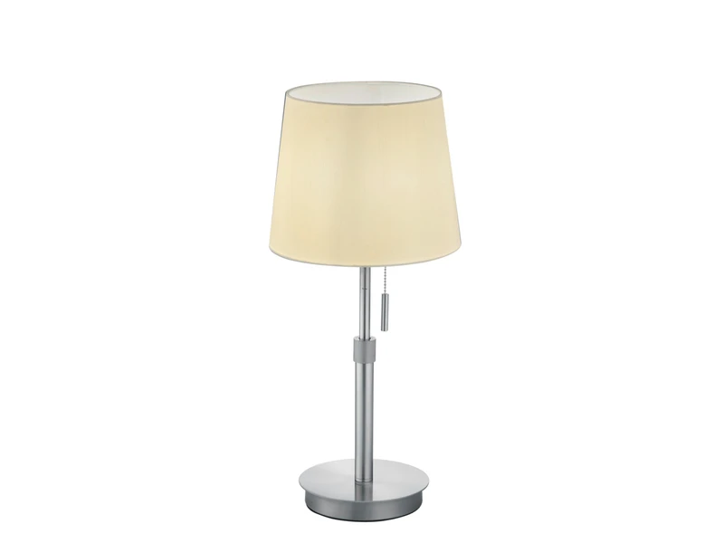 Trio Leuchten Tischleuchte LYON Silber Mit Stoffschirm Weiß, Höhe 45-56cm Verstellbar 2 Trio Leuchten Tischleuchte LYON Silber Mit Stoffschirm Weiß, Höhe 45-56cm Verstellbar – Bild 2