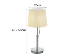 Trio Leuchten Tischleuchte LYON Silber Mit Stoffschirm Weiß, Höhe 45-56cm Verstellbar 11 Trio Leuchten Tischleuchte LYON Silber Mit Stoffschirm Weiß, Höhe 45-56cm Verstellbar -Lamp Geschaft tischleuchte lyon silber mit stoffschirm weiss hoe 3