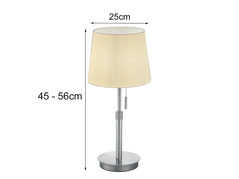 Trio Leuchten Tischleuchte LYON Silber Mit Stoffschirm Weiß, Höhe 45-56cm Verstellbar 4 Trio Leuchten Tischleuchte LYON Silber Mit Stoffschirm Weiß, Höhe 45-56cm Verstellbar – Bild 4