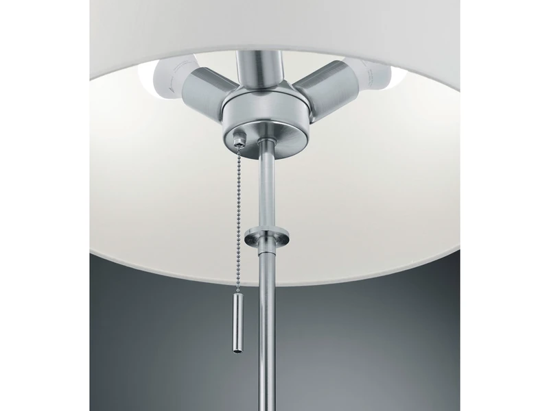 Trio Leuchten Tischleuchte LYON Silber Mit Stoffschirm Weiß, Höhe 45-56cm Verstellbar 5 Trio Leuchten Tischleuchte LYON Silber Mit Stoffschirm Weiß, Höhe 45-56cm Verstellbar – Bild 5