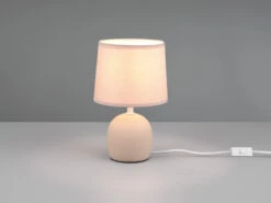 Reality Leuchten Tischleuchte MALU Mit Keramikfuß & Stoffschirm Beige, Höhe 26cm -Lamp Geschaft tischleuchte malu mit keramikfuss stoffschirm beig 2