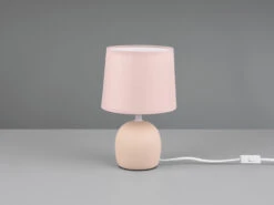 Reality Leuchten Tischleuchte MALU Mit Keramikfuß & Stoffschirm Beige, Höhe 26cm -Lamp Geschaft tischleuchte malu mit keramikfuss stoffschirm beig 3