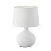 Reality Leuchten Tischleuchte MARTIN Keramik Mit Stoff Lampenschirm Weiß, Höhe 29cm