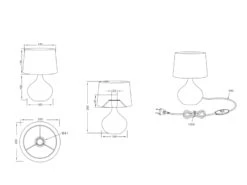 Reality Leuchten Tischleuchte MARTIN Keramik Mit Stoff Lampenschirm Weiß, Höhe 29cm -Lamp Geschaft tischleuchte martin keramik mit stoff lampenschirm 3