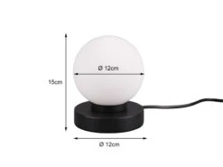Reality Leuchten Tischleuchte PRINZ II, Glasschirm Weiß Sockel Schwarz - Touchfunktion, Ø12cm -Lamp Geschaft tischleuchte prinz ii glasschirm weiss sockel schw 3