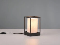 Trio Leuchten Tischleuchte ROSS Rahmen Metall Mit Stoffschirm Beige, Höhe 22cm -Lamp Geschaft tischleuchte ross rahmen metall mit stoffschirm be 2