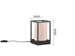 Trio Leuchten Tischleuchte ROSS Rahmen Metall Mit Stoffschirm Beige, Höhe 22cm -Lamp Geschaft tischleuchte ross rahmen metall mit stoffschirm be 3