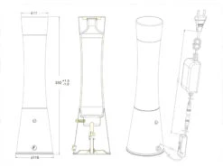 Reality Leuchten Trendige 90er Jahre Säulen Lavalampe Magma In Gelb, Blau/Chrom Höhe 39cm Ø11cm -Lamp Geschaft trendige 90er jahre saeulen lavalampe magma in gel 4