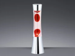 Reality Leuchten Trendige 90er Jahre Säulen Lavalampe Magma In Rot /Chrom Höhe 39cm Ø11cm