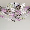 Reality Leuchten Verspielte Deckenleuchte FLOWER Ø51cm Im Floralen Design - Chrom Multicolor