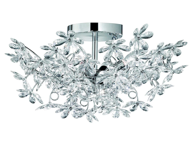 Reality Leuchten Verspielte Deckenleuchte FLOWER Ø51cm Im Floralen Design - Chrom Multicolor 5 Reality Leuchten Verspielte Deckenleuchte FLOWER Ø51cm Im Floralen Design - Chrom Multicolor – Bild 5