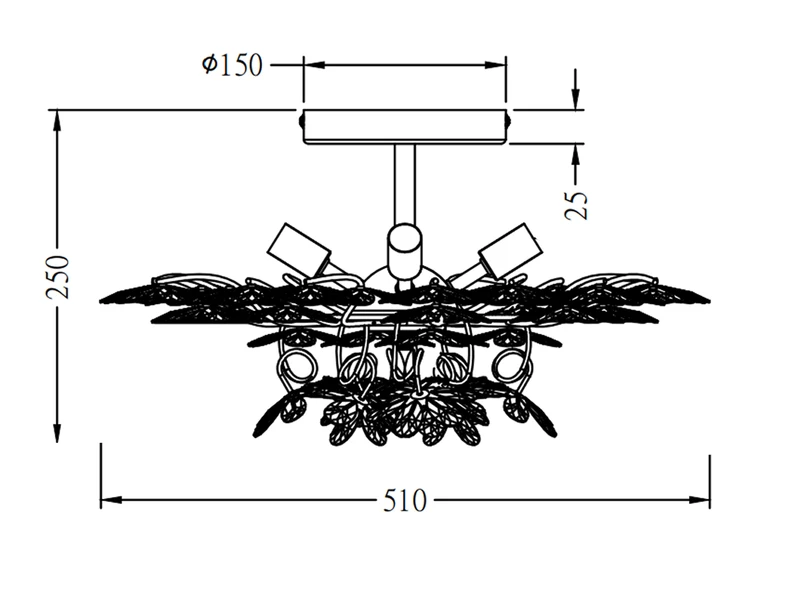 Reality Leuchten Verspielte Deckenleuchte FLOWER Ø51cm Im Floralen Design - Chrom Multicolor 6 Reality Leuchten Verspielte Deckenleuchte FLOWER Ø51cm Im Floralen Design - Chrom Multicolor – Bild 6
