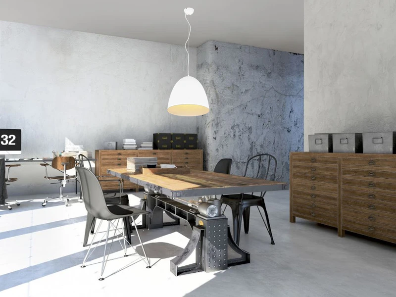 Reality Leuchten Vintage Pendelleuchte TILDA Einflammig, Metall Weiß, Rund Ø 40cm 8 Reality Leuchten Vintage Pendelleuchte TILDA Einflammig, Metall Weiß, Rund Ø 40cm – Bild 8