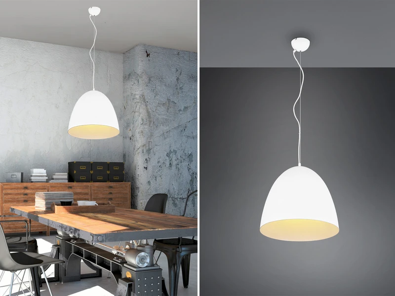 Reality Leuchten Vintage Pendelleuchte TILDA Einflammig, Metall Weiß, Rund Ø 40cm 1 Reality Leuchten Vintage Pendelleuchte TILDA Einflammig, Metall Weiß, Rund Ø 40cm